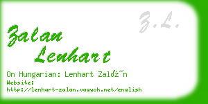zalan lenhart business card